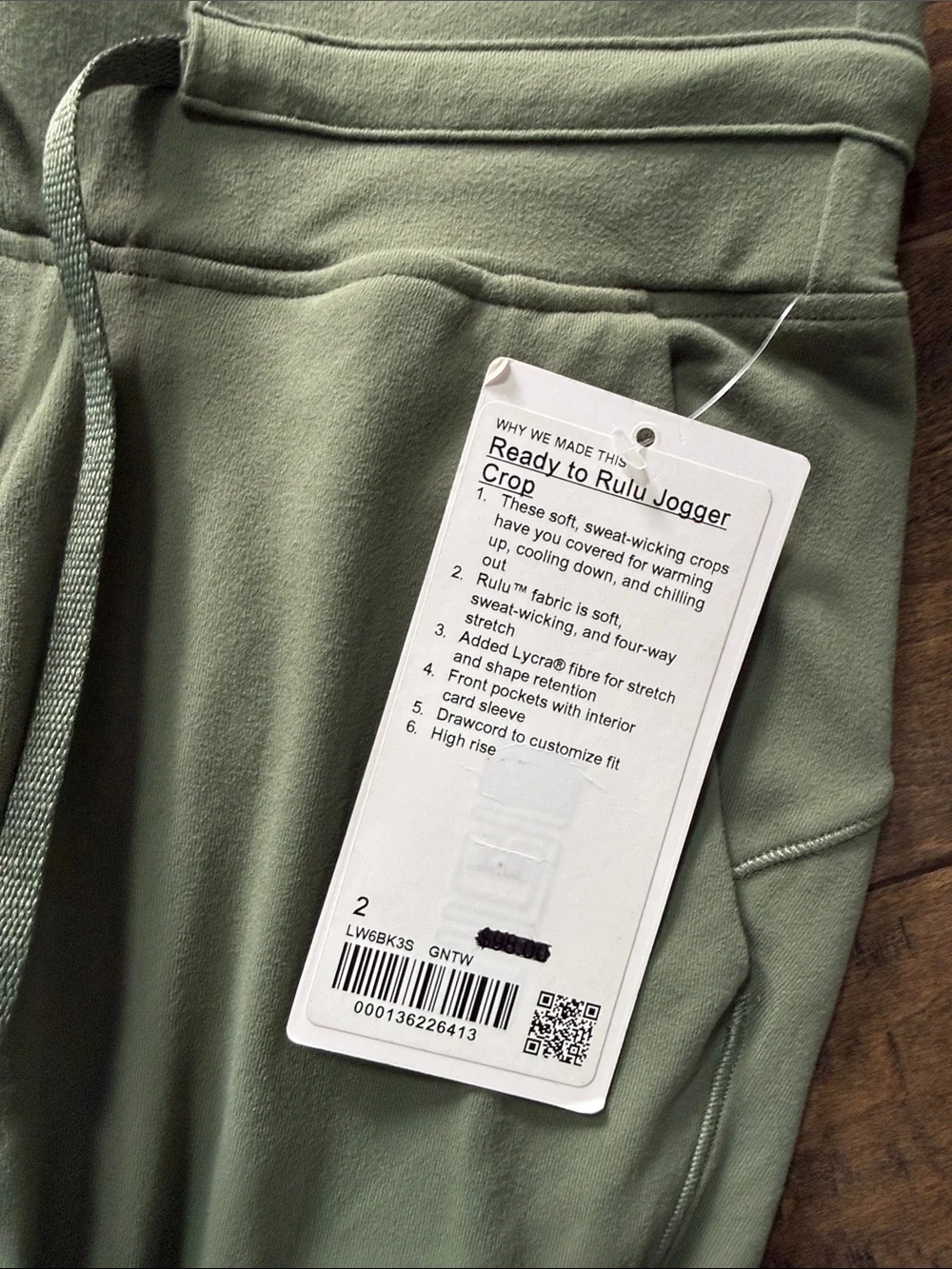 Lululemon Ready to Rulu High-Rise Jogger Crop Woman's Girl Green Twill 2 NWT
